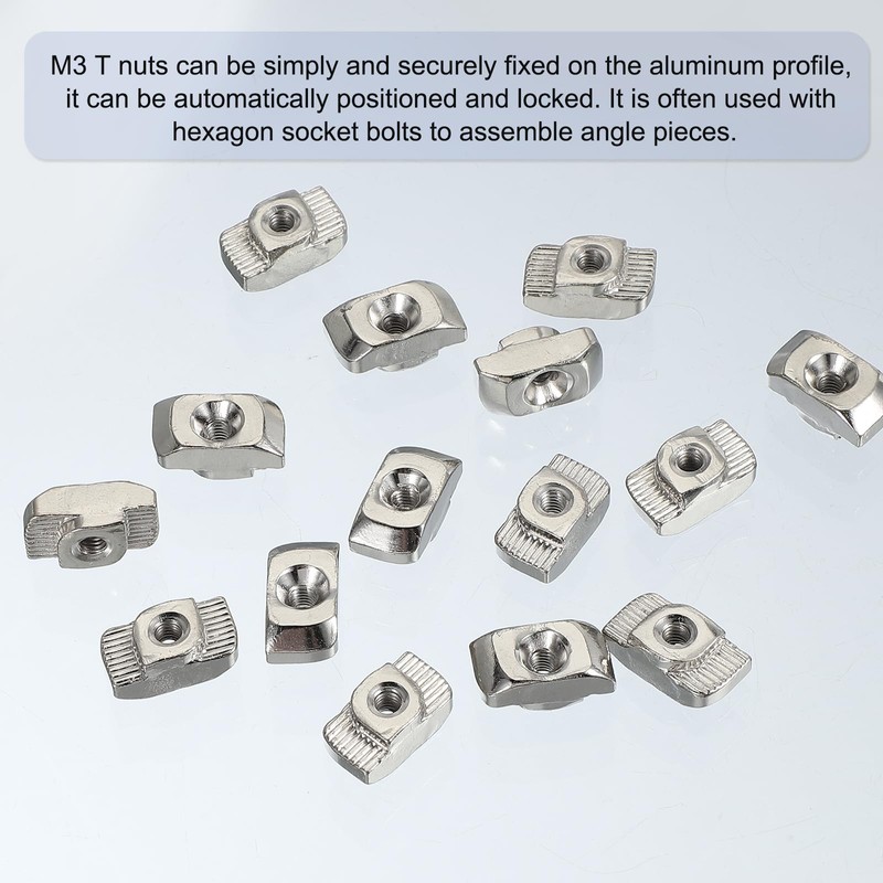 PATIKIL 4545 Series M4 T Nut, 50 Pcs T-Slot Nut