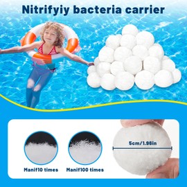 YOMONNI 3.1 lbs Pool Filter Balls for Sand Filter, Eco-Friendly Reusable Pool Fiber Filter Balls Replace Pool Filter Sand, Pool Filter Media Balls for Swimming Pool. (3.1, Pounds)