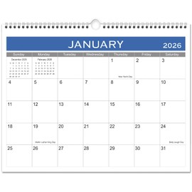 2026 Wall Calendar - 2026-2027 Calendar Runs from January 2026 - June 2027, 14.5" x 11.5", Simple Wall Calendar with Notes, Twin-Wire Binding + Hanging Hook + Thick Paper