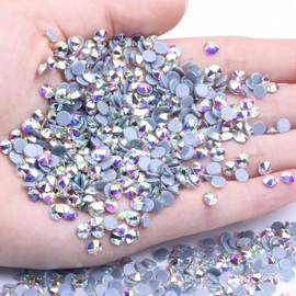 Jollin 1440pcs Hotfix Rhinestones Flatback Crystal Rhinestones for Crafts Crafting Clothes Shoes DIY Decorations, SS20(4.8mm), Crystal AB