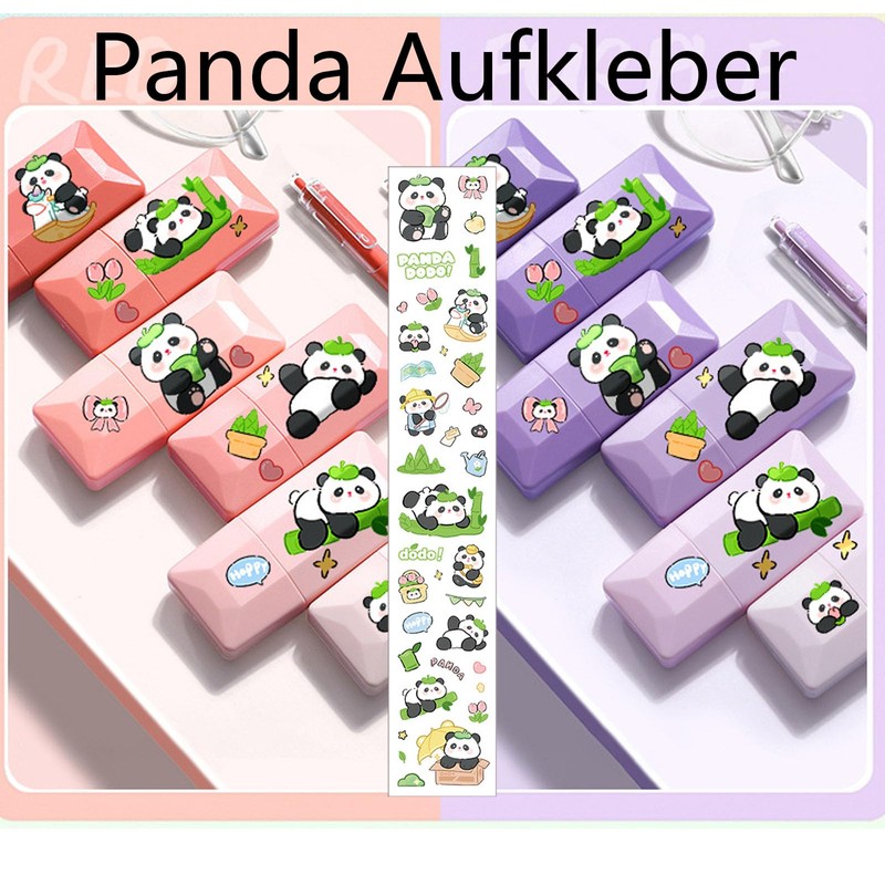 GFTCGK Pack of 6 correction rollers, 1 panda sticker, mini