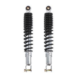 Minho Motorcycle Dual Rear Shock Absorbers with Adjustable Spring Preload in Heavy Iron Material Compatible with Chinese GY6 Scooter Mopeds Taotao Tank Jonway Roketa,335MM Length,10MM Mounting Hole