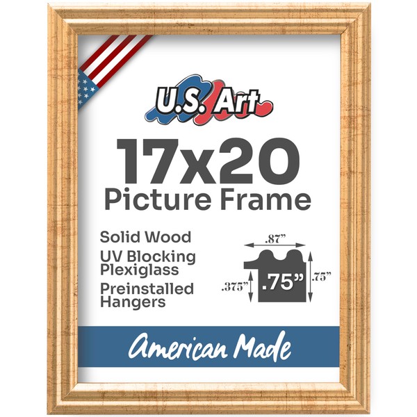 17x20 Antique Gold 0.75 in Wooden Photo Picture Poster Frame,