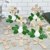 KitBeads 8pcs Wood Cross Cutouts Jesus Cross with Flower Baptism