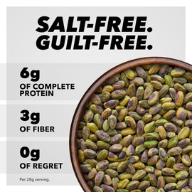 Wonderful Pistachios No Shells, Unsalted Nuts, 6 Ounce Resealable Bag, Protein Snacks, Gluten Free, Healthy Snack
