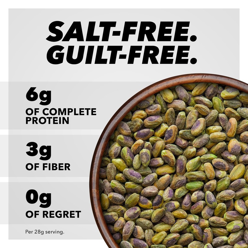 Wonderful Pistachios No Shells, Unsalted Nuts, 6 Ounce Resealable Bag,