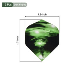 YOKIVE 12 Pcs Dart Flights, Outdoor Standard Darts Accessory Replacements Parts | Soft Tips Steel Tips (Black, Green)