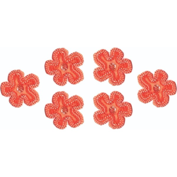 Unbranded Orange Flower Patch Embroidered with Sequin Center Cut out