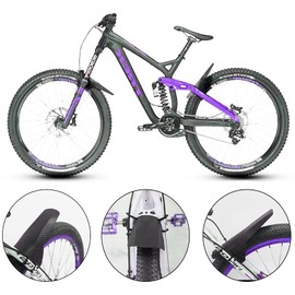 2 Pieces Mudguards Mountain Bike MTB Mudguard, Road Bike Mudguard, Front and Rear Set Accessories Cube Splash Guard Bicycle Mudrocker, Ambidextrous