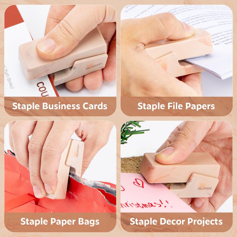 NUSIGN Mini Stapler with 830 Staples, Small Cute Desk Staplers,