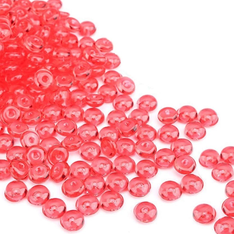 PMLAND Red Acrylic Flat Marbles, Pebbles, Beads 3000+ Pcs 6