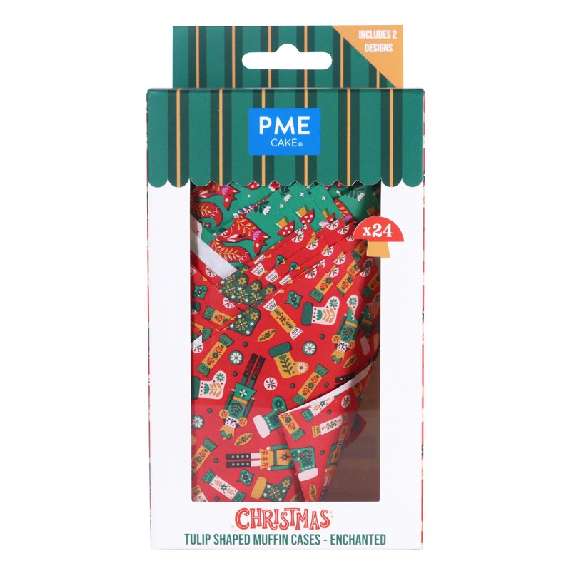 PME Christmas Tulip Muffin Cases - Enchanted (Pack of 24)