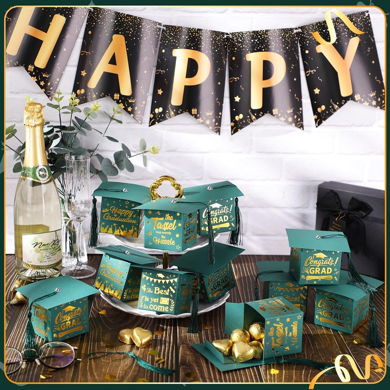 TaoBary 30 Pcs Graduation Cap Candy Box 2026 Graduation Decorations