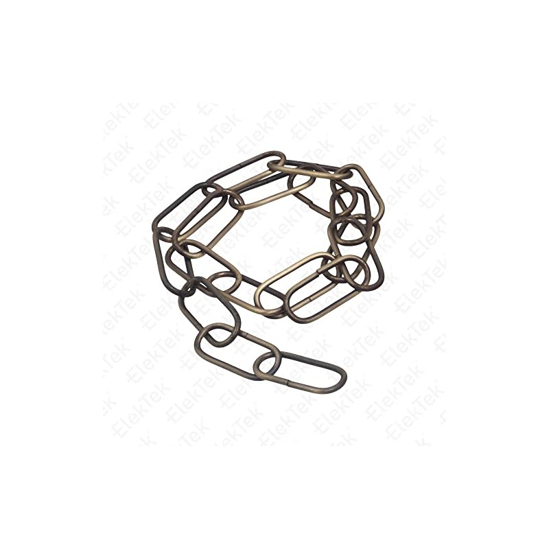 ElekTek 2m Pack Antique Brass Rustic Open Link Chain for