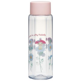 Skater (Skater) Easy-to-Hold Hexagon Water Bottle Plastic 250ml Blown Bottle Adult Kids Children Direct Drink Transparent Lightweight Children Clear My Bottle Sanrio My Melody Flower Language Girls