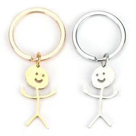 Tranbath Dog Keyring, Set of 2, Dog Tag Bag, Key Ring for Animal Lovers, Funny Dog Keyring, Black Puppy Keyring, Simple people, S