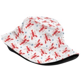 Lobster Bucket Hat for Women Men Funny Fisherman Hat Sun Protection Beach Hat for Summer Outdoor Traveling