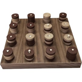 Pinnacle Woodcraft Handcrafted Wooden Connect 4 Game Set - 4 in a Row Strategy Game Board Games for Adults (Walnut)
