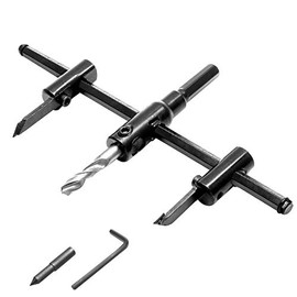 Bonsicoky 1-3/16" to 7-7/8" Adjustable Hole Saw Circle Hole Cutter Drill Bit, Heavy Duty Wood Drywall Drill Bit Round Cutting for Woodworking, 30-200mm