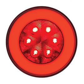 United Pacific 21 LED 4""GLO" Stop, Turn & Tail Light - Red LED/Red Lens,37132