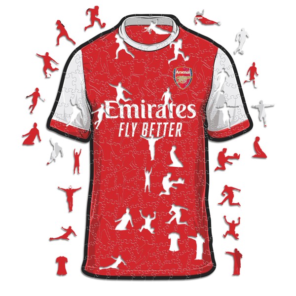 Iconic Puzzles, Arsenal Jersey, 100% Ecologically Sustainable Wooden Puzzle with