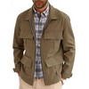 Runcati Mens Safari Jacket Military Full Zip Cargo Jacket Windproof