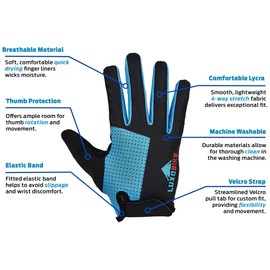 LuxoBike Cycling Gloves MTB Mountain Bike Gloves Biking Gloves Men Women Road Bicycle Bicycling BMX – Breathable Antiskid Shock Absorbing Pad – Touch Recognition Full Finger Glove