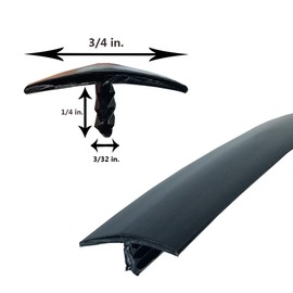 T-Molding Arcade Mame -Smooth Black - 3/4" - 20'