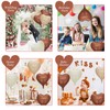 Brown Apricot Heart Balloons, 10Pcs Coffee Cream Beige Foil Heart