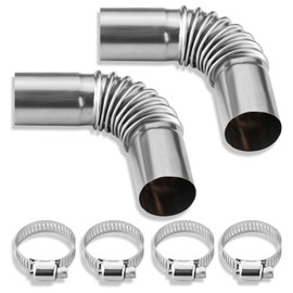 2pcs Diesel Stainless Steel 24mm Parking Air Heater Exhaust Pipe Tube Elbow Connector with 4 Clamps for Webasto Eberspacher Diesel Boat Heater 13cm Exhaust Pipes and Tips