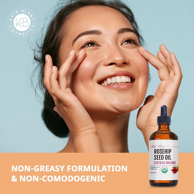 Kate Blanc Cosmetics Rosehip Oil for Face & Softer Glowing