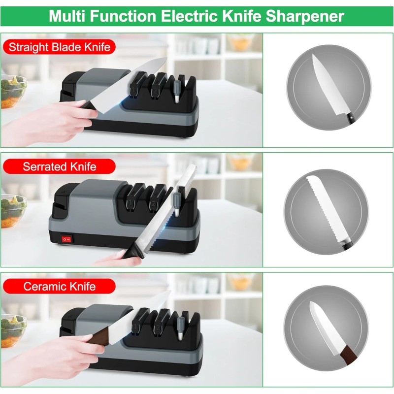 Knife Electric Knife Sharpener- 4 in 1 Electric Knife Sharpeners