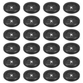 M METERXITY 24-Pack Rubber Grommets for Wiring 27mm Desk Grommet Double-Sided Flexible Cable Cord Grommet Desk Hole Cover for Cables/Wires Through Protection [Black, Petal-Shaped]