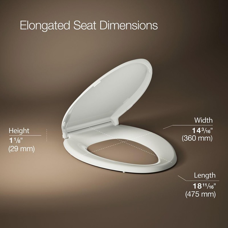 KOHLER CACHET® Nightlight Soft Close Toilet Seat Elongated, ReadyLatch®, Grip-Tight