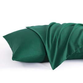 NTBAY Standard Pillow Cases Set of 2, 2 Pack Brushed Microfiber 20x26 Pillow Cases, Soft, Wrinkle, Fade, Stain Resistant Dark Green Pillow Cases with Envelope Closure, 20x26 Inches, Dark Green