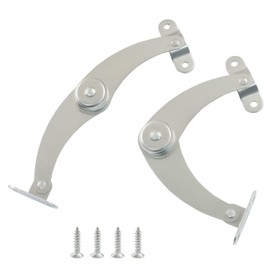 Aracombie 2 Pcs Heavy Duty Lid Support Hinges, 180 Degree Adjustable Hinge for Cabinets, Furniture & Gates, Silver