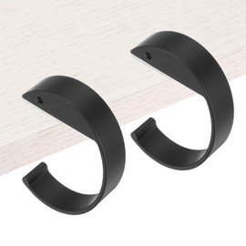 PATIKIL 2Pcs Purse Hook for Table, C-Shaped Purse Hanger for Desk Portable Nail Free Heavy Duty Under Desk Handbag Holder Backpack Headphone Small Hook, Black
