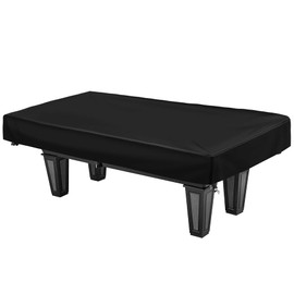 WOMACO 7 8 9 ft Billiard Table Covers Heavy Duty Waterproof 7/8/9 Foot Fitted Pool Table Cover Polyester Fabric for Snooker Billiard Table (Black, 8 Foot)