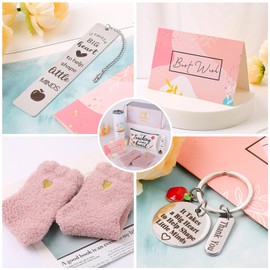 DHQH Best Teacher Christmas Gifts Teacher Appreciation Gifts Set Box,20 oz Insulated Tumbler for Women,Funny Thank You Teachers Day Birthday Thanksgiving Gifts for Teachers