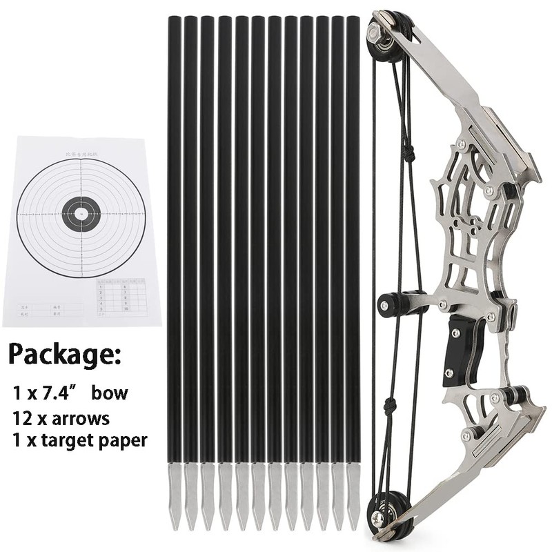 ZSHJGJR 6"/7.4"/7.9"/8.6" Compound Bow and Arrows Set for Target Shooting