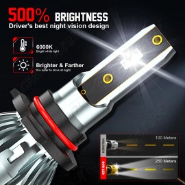 CHUSYYRAY For Jeep Grand Cherokee 2011 2012 2013 6K LED Headlight + Fog Light Bulbs Kit