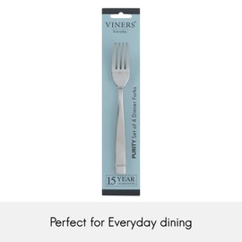 Viners Everyday Purity 4 Piece 18/0 Silver Stainless Steel Forks