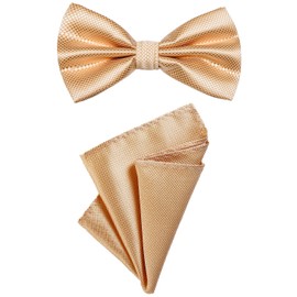 DonDon 2-piece set with a men's bow tie and matching hanky in the same colour, ready tied and adjustable for size gold