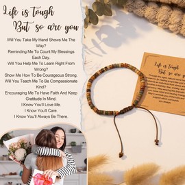 Caiyao Natural Stone Inspirational Beaded Bracelets Life is Tough But So are You Bracelet Gifts Bracelets for Women and Men-Life is Tough