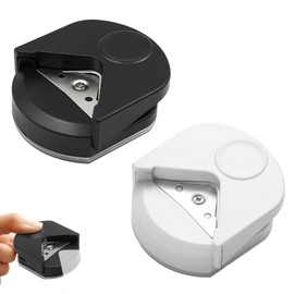 Corner Rounder Punch 4mm, Mini Portable Corner Cutter Rounder Multifunctional Card Cutter for Paper Crafts DIY Projects Photos Scrapbooking (Black/White)