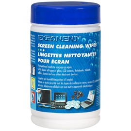 Exponent 77506 Pre-Moistened Ready to Use Pop-Up Wipes, 100 Per Tub, Biodegradable and Anti-Static