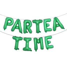 Par Tea TIME Balloons Tea Party Birthday Banner Tea Party Decorations Let's PAR Tea Party Decor Par Tea Baby Shower Decor Par Tea First Birthday Par Tea 2nd Birthday (PARTEA TIME Green)