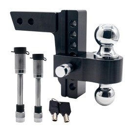 V VELAMEIS Adjustable Trailer Hitch for 2 inch Trailer Hitch-Heavy Duty Aluminum Tow Hitches with (6-Inch Drop/Rise) for for Heavy Trucks (12,500 LBS)-Adopt Anti-Oxidation Technology Black 01