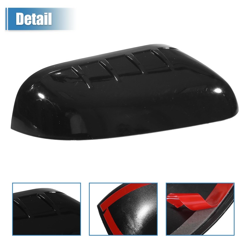 uxcell 1 Pair Left Right Gloss Black Top Half Mirror