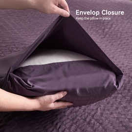 JELLYMONI Purple Seersucker Pillowcases Set of 2, Standard Size Soft & Breathable Pillow Covers with Envelope Closure, Microfiber (Pillows Not Included)